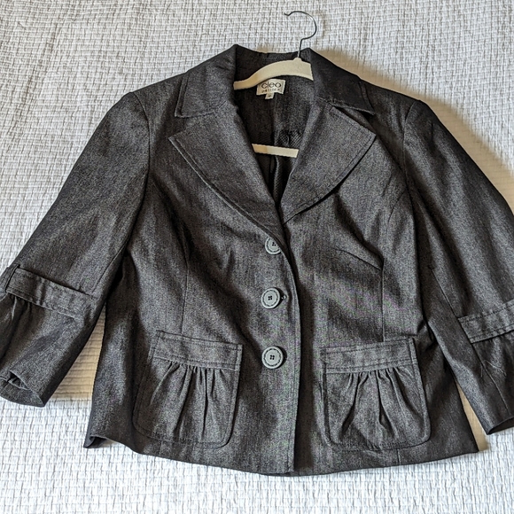 Women's Super Chic Cleo Black Denim Blazer & Matching Pants in Petite 10 & 8 - Picture 1 of 12